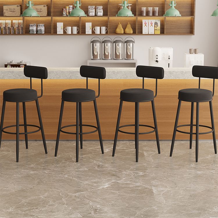 Modern Style Bar-stool Round Counter Bar Stool with Metal Legs for Kitchen Clearhalo 'Bar Furniture' 'Bar Stools' 'bar_stools' 'furn' 'furn_bar_stools' 'Furniture' 'Kitchen & Dining Furniture' 1200x1200_eca70d49-f44a-4156-a832-632583bce505