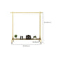 Glam Entryway Coat Rack Metal Framed Hanging Rail and Lower Shelf Coat Hanger