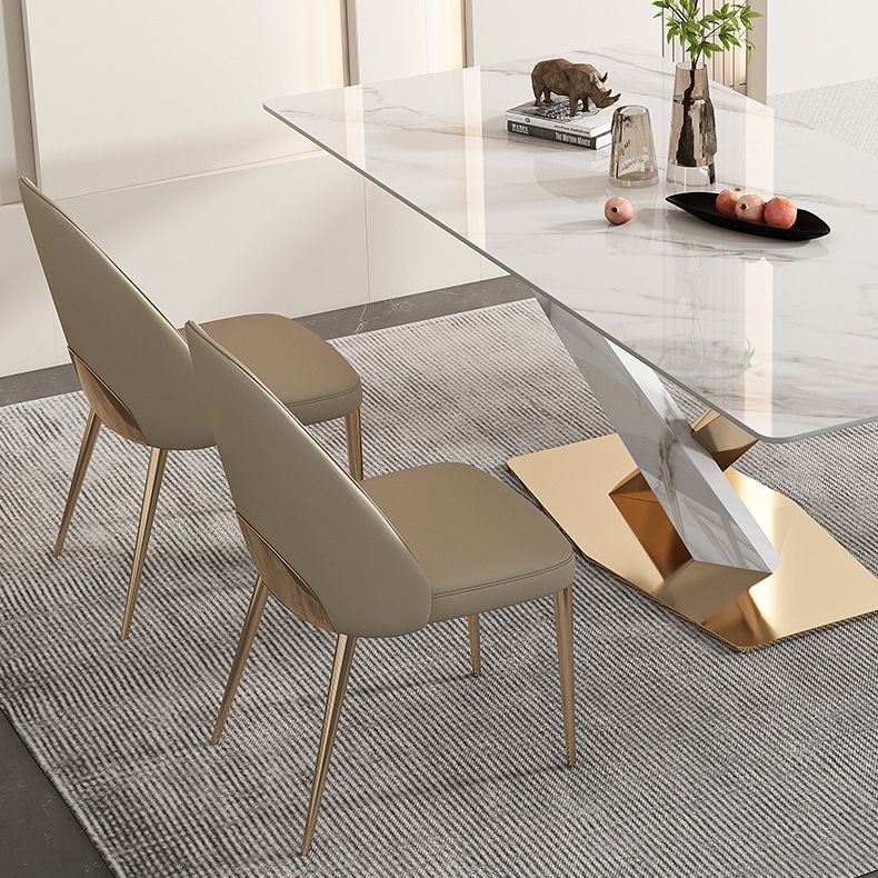 Nordic Sintered Stone Top Dining Set Rectangle 1/4/5/6/7/9 Pieces Dining Room Table Set