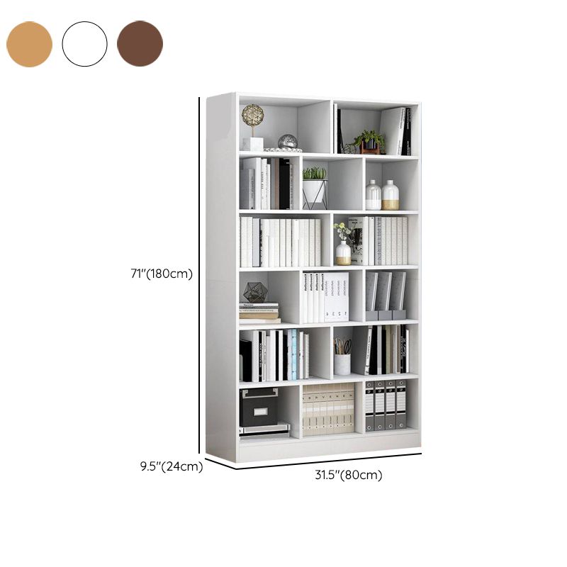Modern Vertical Closed Back Bookcase Engineered Wood Bookshelf with Cabinets Clearhalo 'Bookcases' 'furn' 'furn_bookcases' 'Furniture' 'Office Furniture' 1200x1200_eca98abe-9b60-400b-8ad5-a1eb1d3cd277
