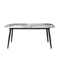 Table à manger rectangulaire en pierre mate Meubles de 4 jambes avec base en acier