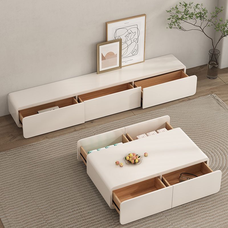 Wooden TV Media Console White TV Stand Console with 3 Drawers Clearhalo 'furn' 'furn_tv_stands_entertainment_centers' 'Furniture' 'Living Room Furniture' 'TV Stands & Entertainment Centers' 'TV Stands & Media Storage Furniture' 'tv_stands_entertainment_centers' 1200x1200_ecaad3cd-fb7d-4d31-88c1-3ca1ae983656