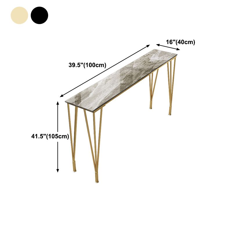 Glam Grey Stone Bar Dining Table Rectangle Indoor Bistro Table with Four Pedestal Clearhalo 'Bar Furniture' 'Bar Tables' 'bar_tables' 'furn' 'furn_bar_tables' 'Furniture' 'furniture_bar_tables' 'Kitchen & Dining Furniture' 'kitchen&dining_furn' 'kitchen' 1200x1200_ecab0467-1df5-4722-9b42-8aad8405c9c5