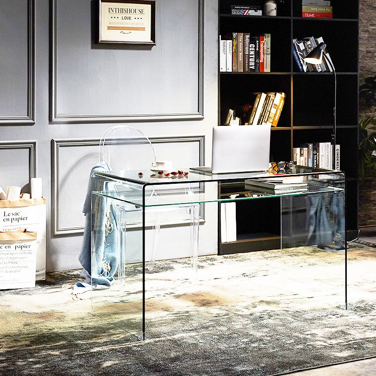 Glasobertisch rechteckig Büroschreibtisch modern 29,53 "großer Schreibtisch