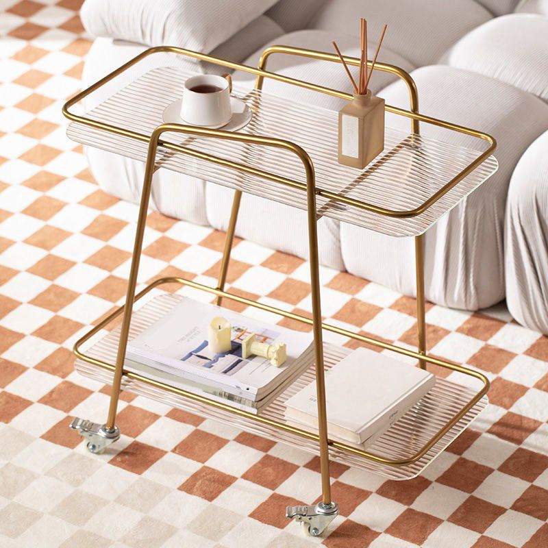 Tavolo da 25,6 "tavolo da glassista alto tavolo accento trasparente rettangolare