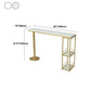 Glam White Stone Bar Dining Table Gold Double Pedestal Bistro Table with Shelve Clearhalo 'Bar Furniture' 'Bar Tables' 'bar_tables' 'furn' 'furn_bar_tables' 'Furniture' 'furniture_bar_tables' 'Kitchen & Dining Furniture' 'kitchen&dining_furn' 'kitchen' 1200x1200_ecae39f9-664c-4d10-a738-7b50a8215dfe