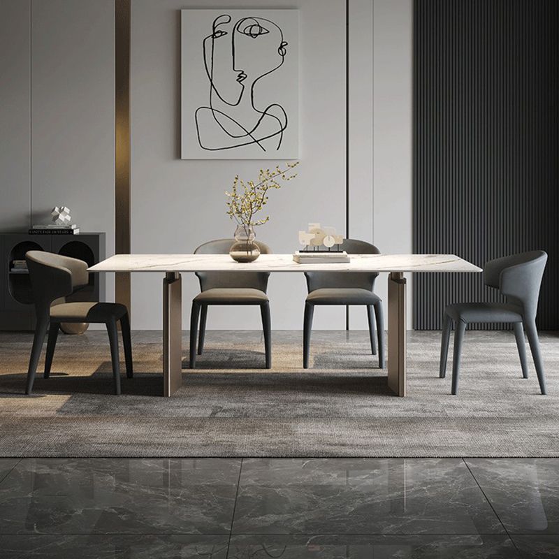 Glam Style Rectangle Table Set 1/3/4/5/7 Pieces Dining Set for Home Use