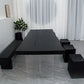 Modern Rectangle Dining Table Black Pine Solid Wood Top Dining Site Table Clearhalo 'Dining Tables & Seating' 'Dining Tables' 'dining_table' 'furn' 'furn_dining_table' 'Furniture' 'furniture_dining_table' 'Kitchen & Dining Furniture' 1200x1200_ecaf5796-28fe-4156-8f77-27a5cf8f6bcc