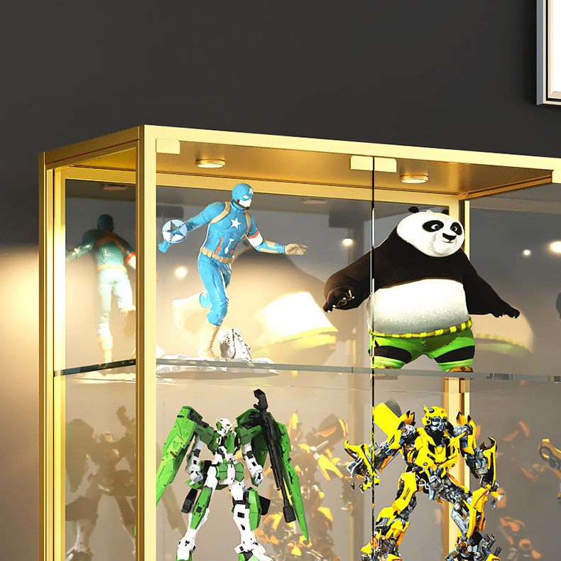 Glam Curio Curio Cabine in metallo Porte in vetro Armadio a buffet per soggiorno