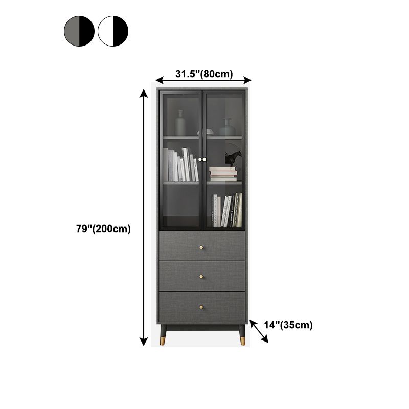 Manufactured Wood Glam Standard Bookcase Closed Back Bookcase with Glass Door Clearhalo 'Bookcases' 'furn' 'furn_bookcases' 'Furniture' 'furniture_bookcases' 'kitchen' 'kitchen_bookcases' 'Living Room Furniture' 'Office Furniture' 1200x1200_ecb03063-6790-4273-9b95-6f91bf1f9a49