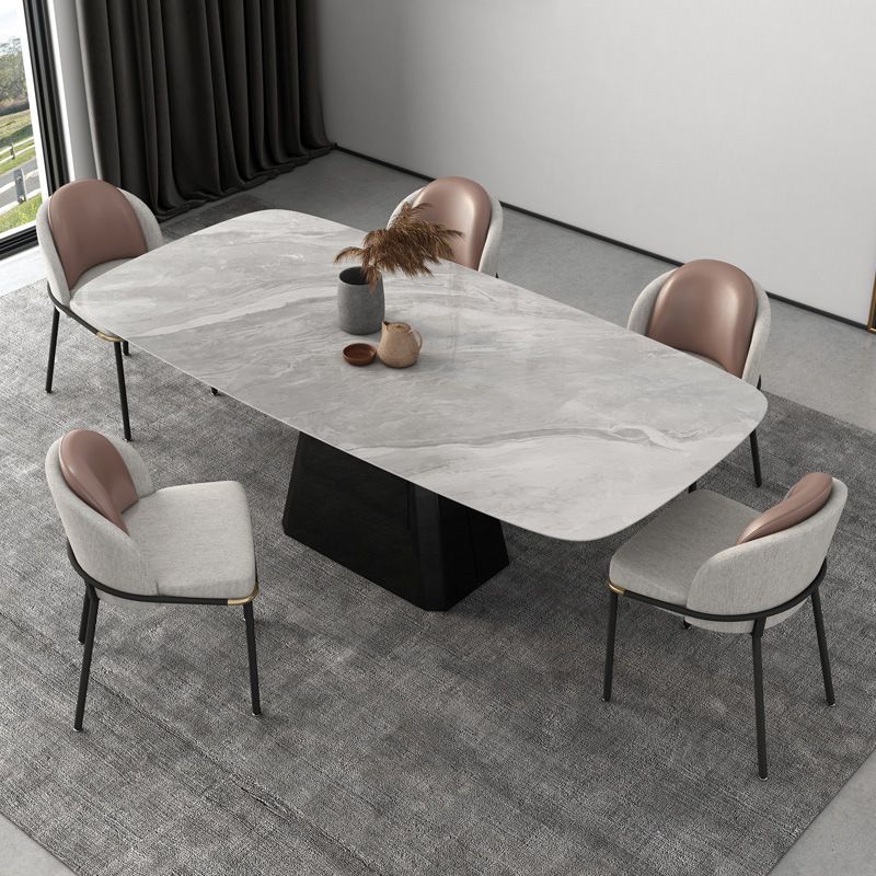 Modern Sintered Stone Dining Table Set 1/5/6/7 Pieces Dining Set for Home Use Clearhalo 'Dining Room Sets' 'Dining Tables & Seating' 'dining_room_set' 'furn' 'furn_dining_room_set' 'Furniture' 'furniture_dining_room_set' 'Kitchen & Dining Furniture' 1200x1200_ecb0b601-8406-427d-8582-396a237ccda2