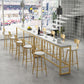 Rectangle Bar Dining Table Contemporary Bar Table with Trestle Base in Gold