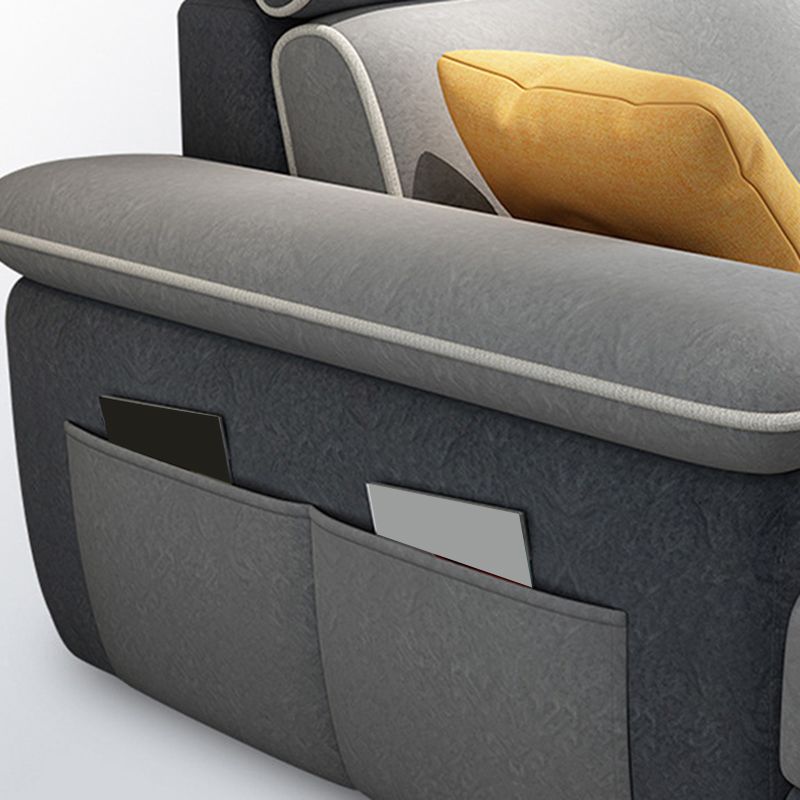 63 "W sezionali del braccio top cuscino, divano sezionale in tessuto soggiorno, a forma di L