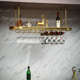 Porta bottiglia di vino sospeso di lusso in metallo da cucina bottiglia