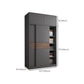 Modern Artificial Wood Wardrobe Armoire Freestanding Wardrobe in Black