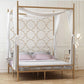 Metal Four Poster Bed con cabecera de marco abierto, cama estándar glamorosa