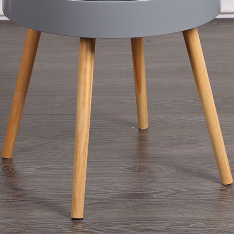 20.3" Tall Tray Top End Table 3 Legs Round Wood Accent Side Table with Storage