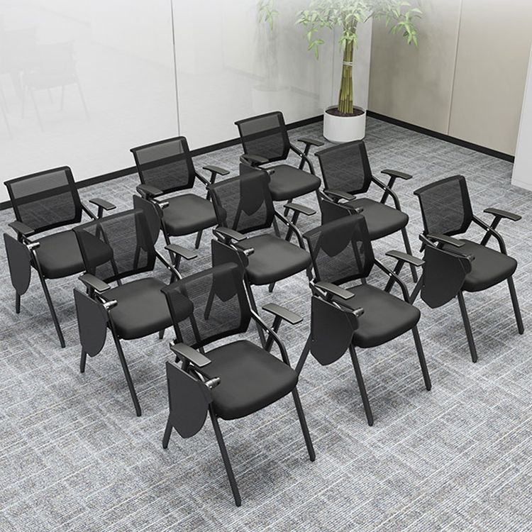 Mesh Mid Back Conference Chair Contemporary Ergonomic Fixed Arms Chairs