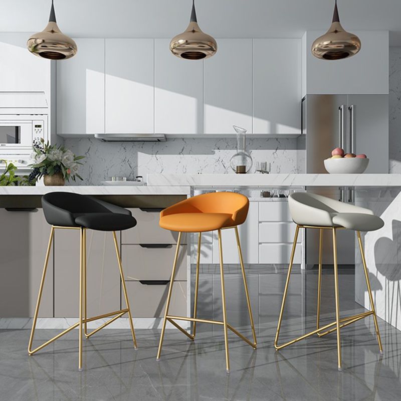 Modern Backrest Armless Counter Stool Iron Bar Stool with Leather Cushion Clearhalo 'Bar Furniture' 'Bar Stools' 'bar_stools' 'furn' 'furn_bar_stools' 'Furniture' 'Kitchen & Dining Furniture' 1200x1200_ecb49ff6-54a3-42ca-a57e-f5e544a0390d