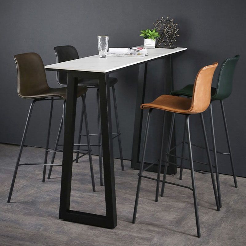 Industrial White Top Counter Table 42-inch Height Table for Living Room Clearhalo 'Bar Furniture' 'Bar Tables' 'bar_tables' 'furn' 'furn_bar_tables' 'Furniture' 'furniture_bar_tables' 'Kitchen & Dining Furniture' 'kitchen&dining_furn' 'kitchen' 1200x1200_ecb50c72-0e12-40c7-bc62-28d3891339d9