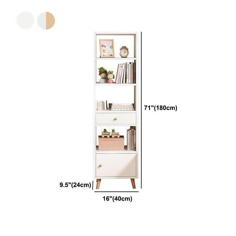 Scandinavian Manufactured Wood Standard Bookshelf Vertical Open Bookshelf with Door Clearhalo 'Bookcases' 'furn' 'furn_bookcases' 'Furniture' 'furniture_bookcases' 'kitchen' 'kitchen_bookcases' 'Living Room Furniture' 'Office Furniture' 1200x1200_ecb5860d-a630-449c-81bd-fae23b88432c