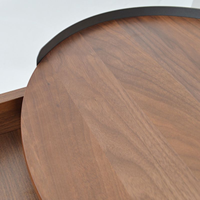 21,2 "tavolo da parte superiore in legno rotondo in legno arrotondata in metallo a 4 gambe tavolino