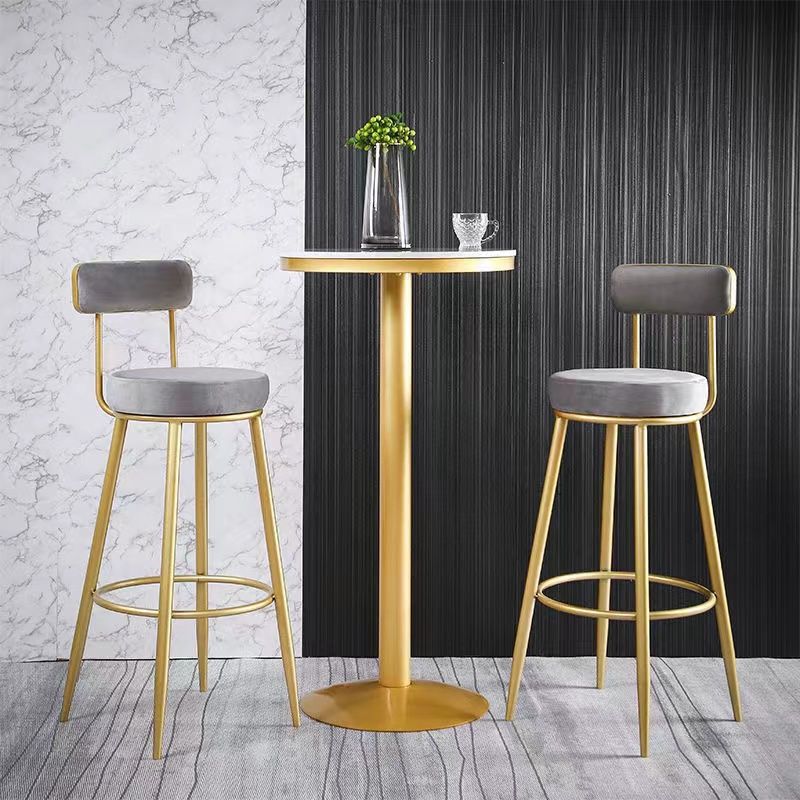 Scandinavian Round Armless Counter Stools Upholstered Bar Stools for Home Clearhalo 'Bar Furniture' 'Bar Stools' 'bar_stools' 'furn' 'furn_bar_stools' 'Furniture' 'furniture_bar_stools' 'Kitchen & Dining Furniture' 1200x1200_ecb732b1-924a-408b-8d20-08cf26bd7fbe