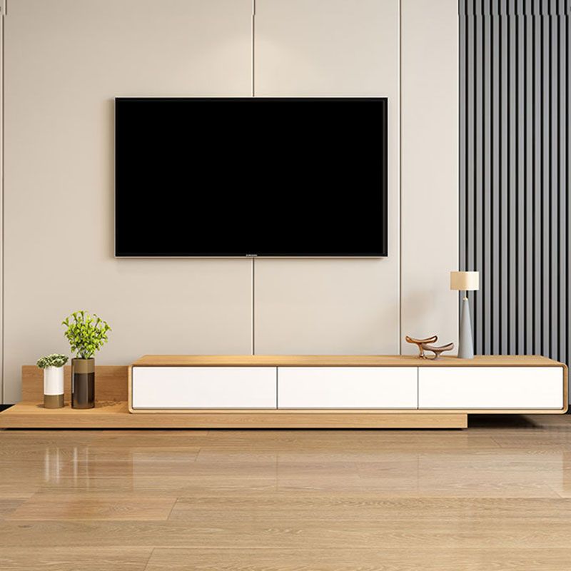 Contemporary Faux Wood TV Stand Console Enclosed Storage TV Stand Clearhalo 'furn' 'furn_tv_stands_entertainment_centers' 'Furniture' 'Living Room Furniture' 'TV Stands & Entertainment Centers' 'TV Stands & Media Storage Furniture' 'tv_stands_entertainment_centers' 1200x1200_ecb7b905-4b15-4876-8fc6-a3aeed5ad782