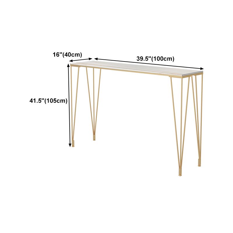 Glam Gold Iron Bar Dining Table White Stone Top Indoor Bistro Table with 4-Legs Pedestal Clearhalo 'Bar Furniture' 'Bar Tables' 'bar_tables' 'furn' 'furn_bar_tables' 'Furniture' 'furniture_bar_tables' 'Kitchen & Dining Furniture' 1200x1200_ecb835ef-2366-4b4e-ac53-2088ac82b0fb