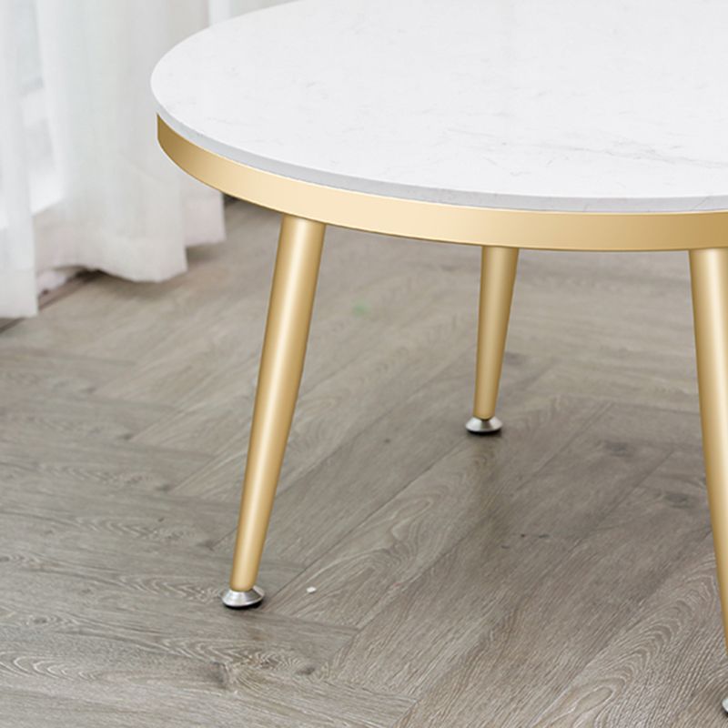 グラムラウンドフェイクマーブルコーヒーテーブル4脚1リビングルーム用のコーヒーテーブル