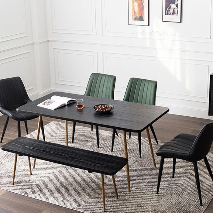 Rectangle Home Kitchen Table Tripod Base Solid Wood Top Dining Table
