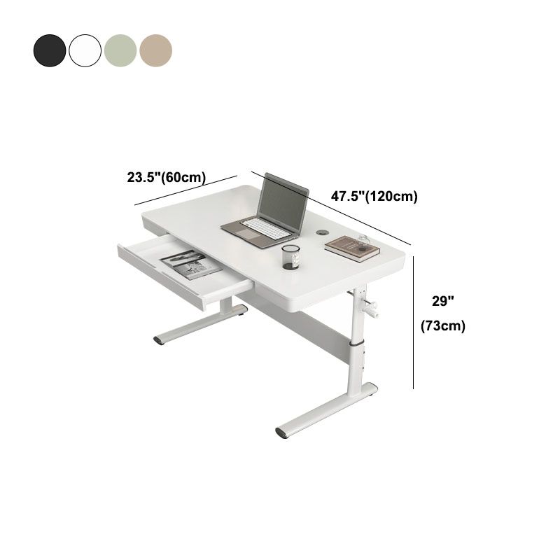 Hight Adjustable Writing Desk Bedroom White Trestle Table Leg Rectangular Desk Clearhalo 'furn' 'furn_office_desk' 'Furniture' 'furniture_office_desk' 'Office Desks' 'Office Furniture' 'office_desk' 1200x1200_ecbd4a06-ae25-4f4c-8711-58d831997bde