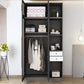 Black Glass Wardrobe Armoire Modern Style Wardrobe for Bedroom