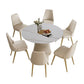 Stone Top Dining Table Round Table with Wood Pedestal Base in White Clearhalo 'Dining Tables & Seating' 'Dining Tables' 'dining_table' 'furn' 'furn_dining_table' 'Furniture' 'furniture_dining_table' 'Kitchen & Dining Furniture' 'kitchen' 'kitchen_dining_table' 1200x1200_ecbea1fe-54a4-4602-8578-4a36b19e8ec2