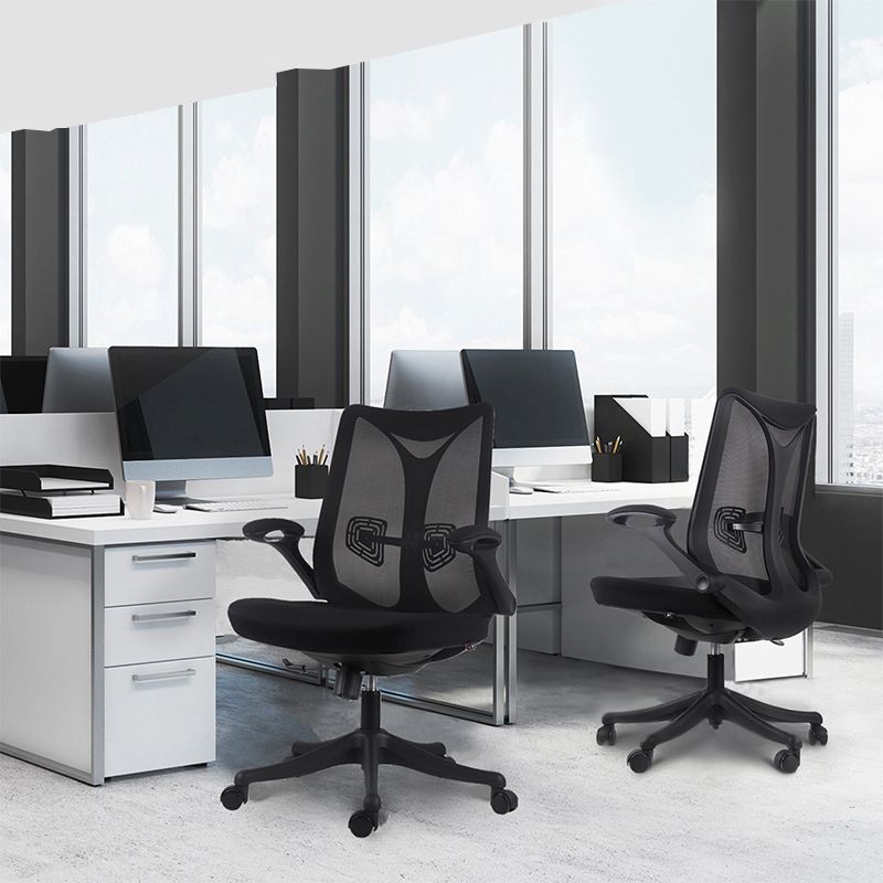 Chaise d'ordinateur moderne Chaise d'accoudoir réglable en nylon chaise Mid-back