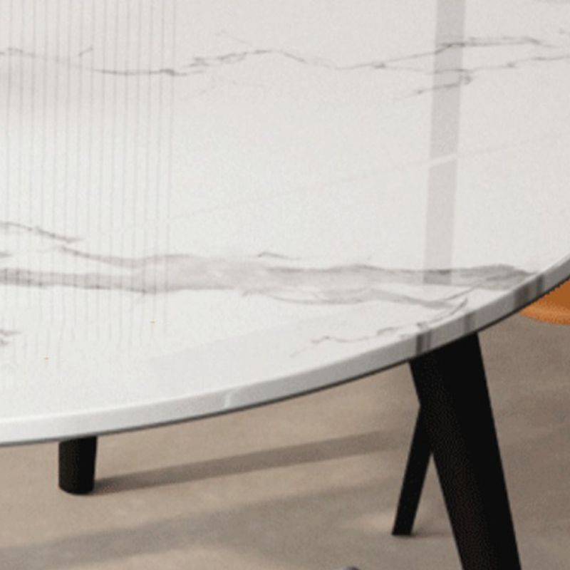 White Stone Dining Site Table Modern Round 4 Legs Dining Table Clearhalo 'Dining Tables & Seating' 'Dining Tables' 'dining_table' 'furn' 'furn_dining_table' 'Furniture' 'Kitchen & Dining Furniture' 1200x1200_ecbef8f3-1a7f-4eb7-8f57-da371e2d795a