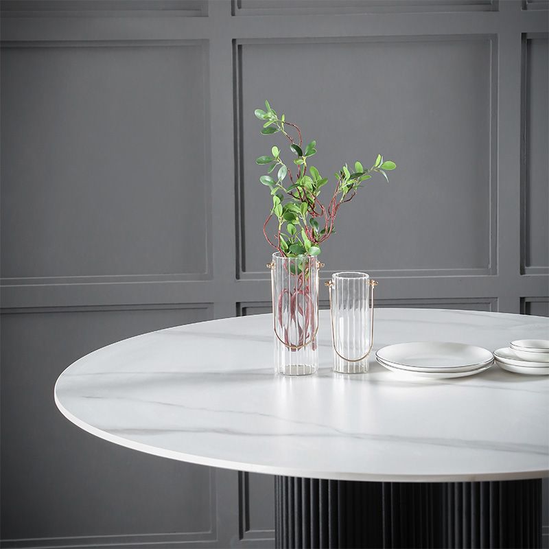 Sintered Stone Dining Table Modern Round Dining Table with Wooden Base Clearhalo ' dining_table' 'Dining Tables & Seating' 'Dining Tables' 'furn' 'furn_dining_table' 'Furniture' 'furniture_dining_table' 'Kitchen & Dining Furniture' 'kitchen&dining_furn' 'kitchen' 'kitchen_dining_table' 1200x1200_ecbfcf4c-8b33-409e-8e41-9394976be673