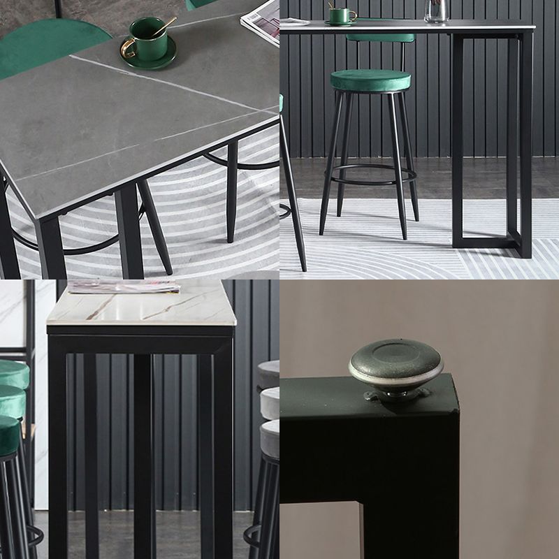 Contemporary Rectangle Bar Dining Table Indoor Bar Table with Black Metal Base Clearhalo 'Bar Furniture' 'Bar Tables' 'bar_tables' 'furn' 'furn_bar_tables' 'Furniture' 'furniture_bar_tables' 'Kitchen & Dining Furniture' 'kitchen&dining_furn' 'kitchen' 1200x1200_ecbfdc1a-ccc5-4699-b42e-ec4a648e7358
