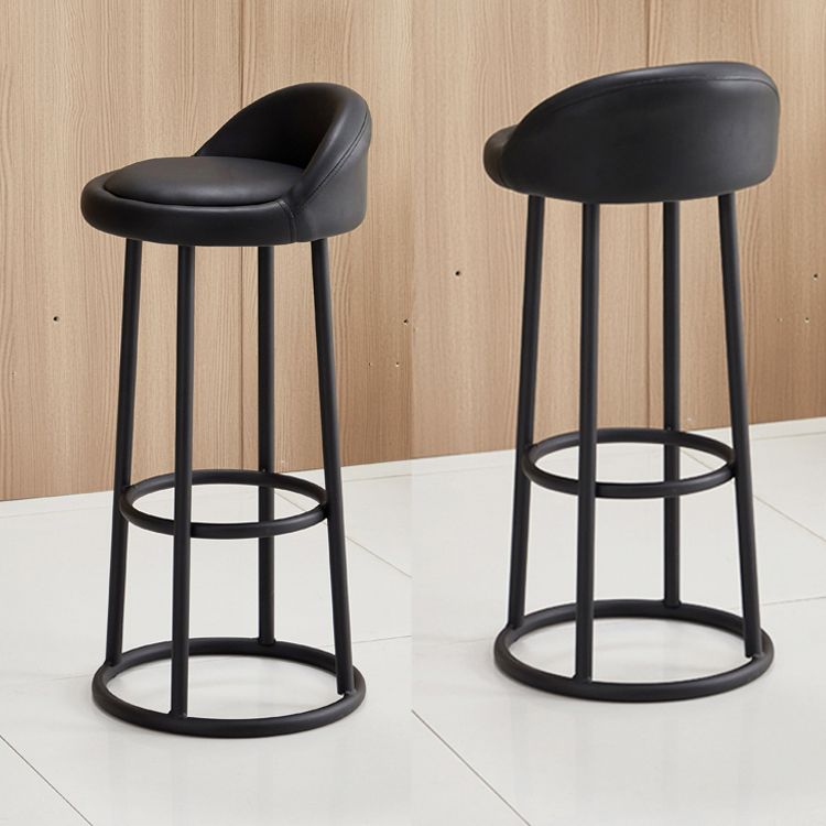 Modern Armless Counter Stool Steel Milk Tea Shop Bar Stool with Leather Cushion and Pedal Clearhalo 'Bar Furniture' 'Bar Stools' 'bar_stools' 'furn' 'furn_bar_stools' 'furniture_bar_stools' 'Kitchen & Dining Furniture' 'kitchen&dining_furn' 'kitchen' 'kitchen_furn' Furniture' 1200x1200_ecc06285-8168-4bda-a878-3dec57bb64cb