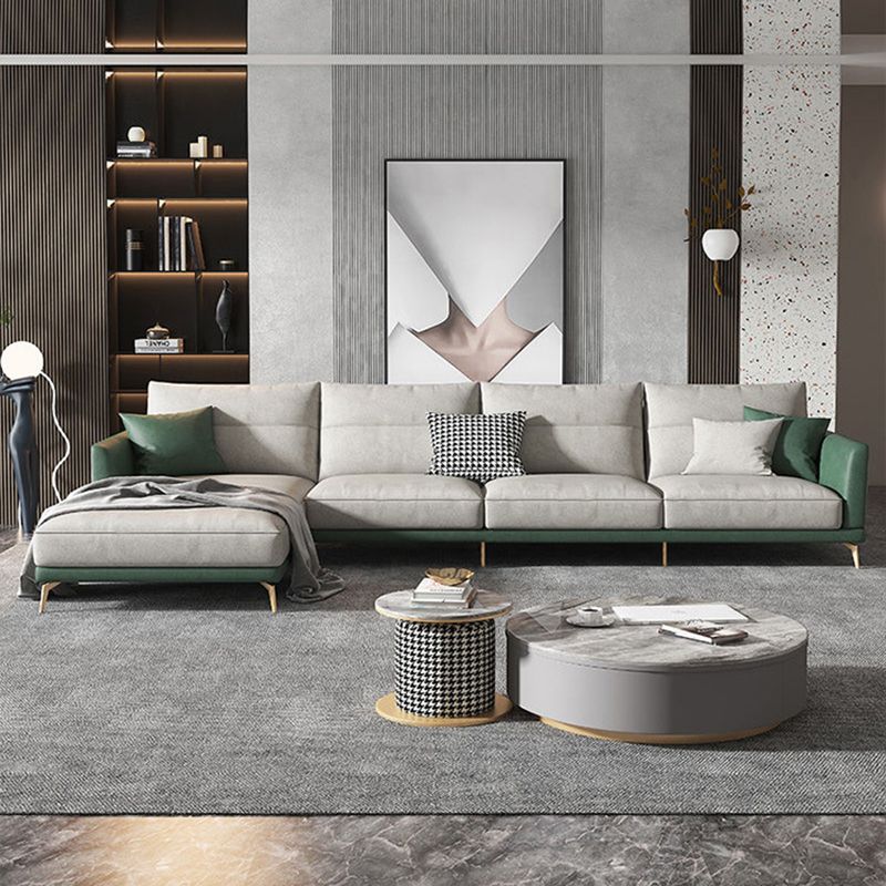 68 "" de large glamour canapé en cuir en cuir en L sectionnelles de dos