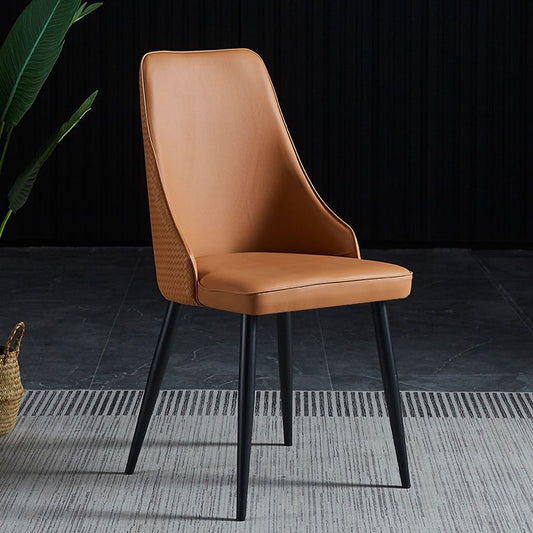 Sedia imbottita sala da pranzo industriale in pelle finta sedia parsons