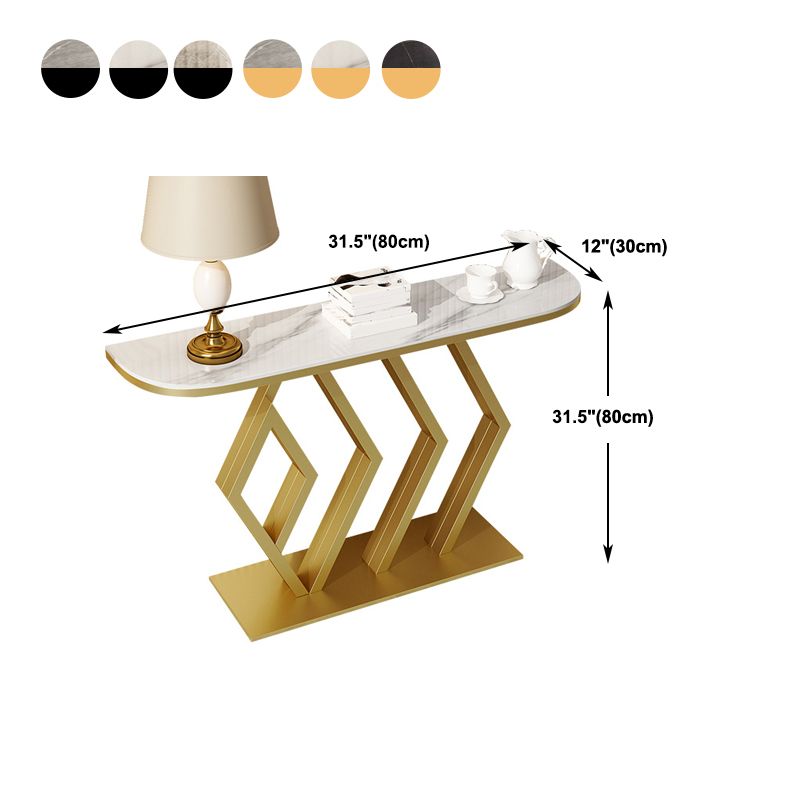 Tabella della console di pietra Metallino Tabella accento per resistenza graffiata, 31,49 "di alto livello