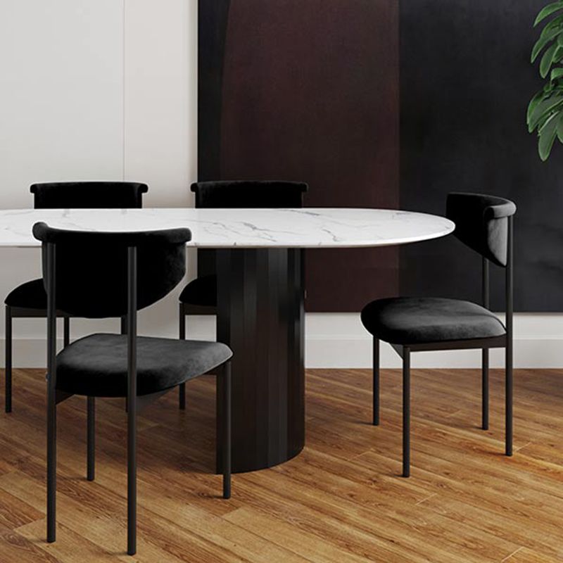 Scandinavian Linen Dining Chairs for Home Use Open Back Dining Side Chairs Clearhalo ' kitchen&dining_furn' 'Dining Chairs' 'Dining Tables & Seating' 'dining_chair' 'furn' 'furn_dining_chair' 'Furniture' 'furniture_dining_chair' 'Kitchen & Dining Furniture' 'kitchen' 1200x1200_ecc29947-227e-4318-9b4d-eaba72997b9f