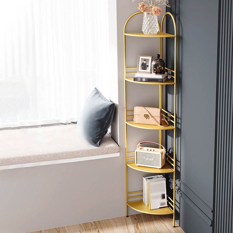 3/5-Shelf Contemporary Corner Bookshelf Iron Open Bookshelf for Living Room Clearhalo 'Bookcases' 'furn' 'furn_bookcases' 'Furniture' 'furniture_bookcases' 'Office Furniture' 1200x1200_ecc433b7-f49e-4203-b6c6-1fa8a3a51d54