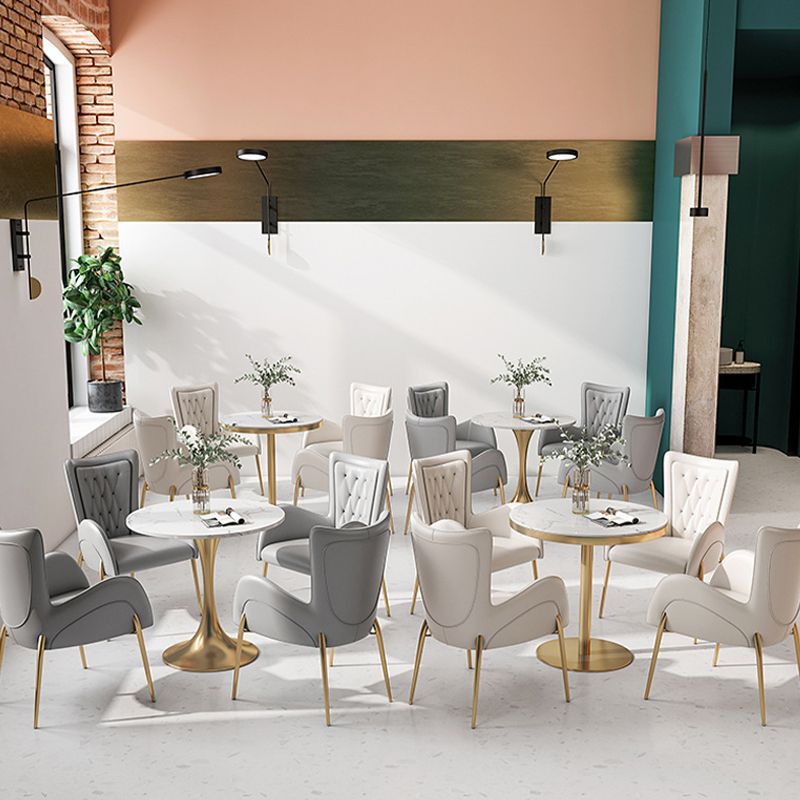Glossy White Table with Metal Tulip Traditional Luxury Dining Table Clearhalo 'Dining Tables & Seating' 'Dining Tables' 'dining_table' 'furn' 'furn_dining_table' 'Furniture' 'Kitchen & Dining Furniture' 1200x1200_ecc44022-a2a4-466b-b5d2-0730d1042a67
