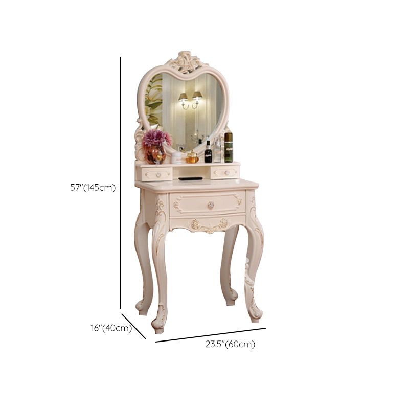 Victorian Bedroom With Drawer Mirror Solid Wood Makeup Vanity Set Clearhalo 'Bedroom Furniture' 'furn' 'furn_makeup_vanities' 'Furniture' 'Makeup Vanities' 'makeup_vanities' 1200x1200_ecc4f52c-bd5b-4c58-affb-7624b8875470