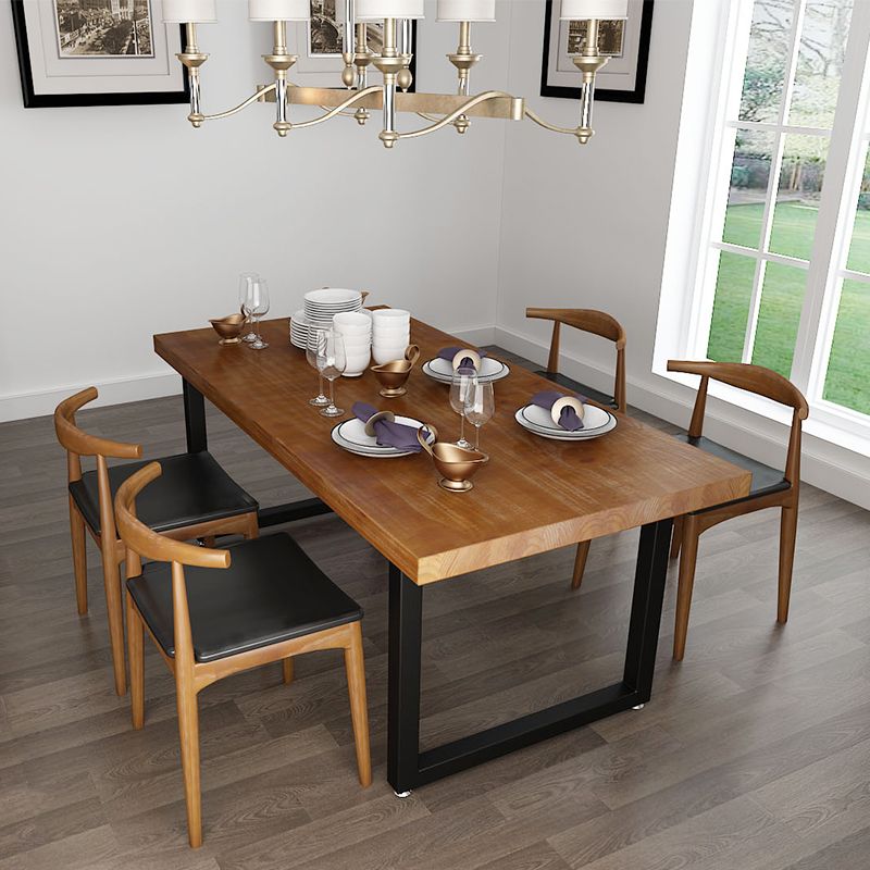 レストラン用の工業用パインウッドテーブル二重の台座付きの長方形のキッチンテーブル