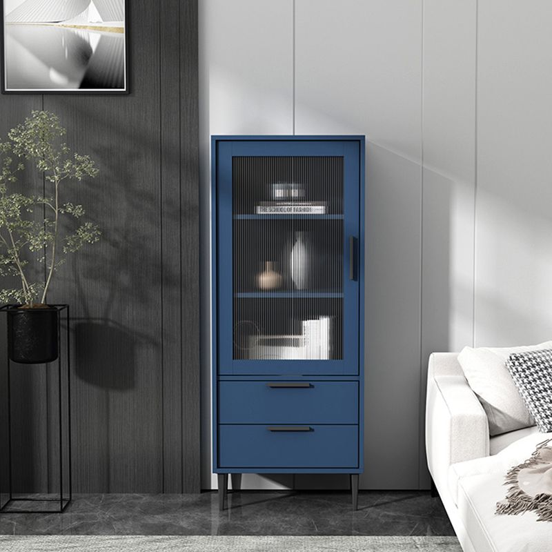 Contemporary Wooden Accent Cabinet with Glass Door and 2 Drawers Clearhalo 'Cabinets & Chests' 'cabinets_chests' 'furn' 'furn_cabinets_chests' 'Furniture' 'Living Room Furniture' 1200x1200_ecc9e484-a345-421e-b023-d36965bbfdf5