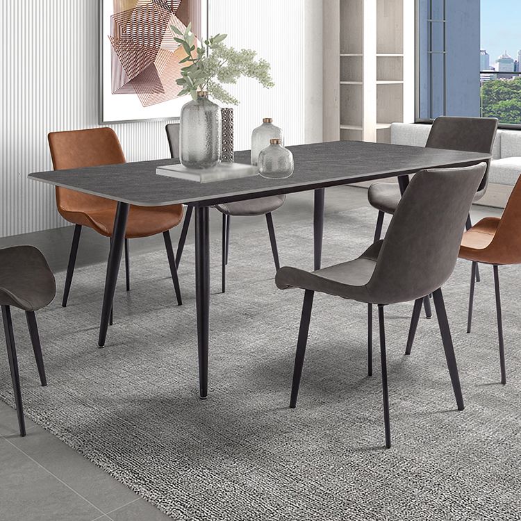 Sintered Stone Three-Color Dining Table Modern Style 4 Legs Table for Dining Room Clearhalo ' dining_table' 'Dining Tables & Seating' 'Dining Tables' 'furn' 'furn_dining_table' 'Furniture' 'furniture_dining_table' 'Kitchen & Dining Furniture' 'kitchen&dining_furn' 'kitchen' 'kitchen_dining_table' 1200x1200_ecc9f9b2-be2b-4fdc-b4c5-ccfcdede8a32