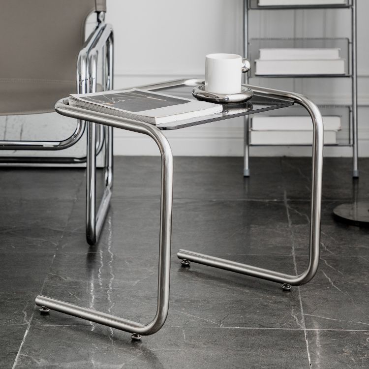 Tavolo da corner in vetro modernistico in vetro in metallo c laterale per soggiorno